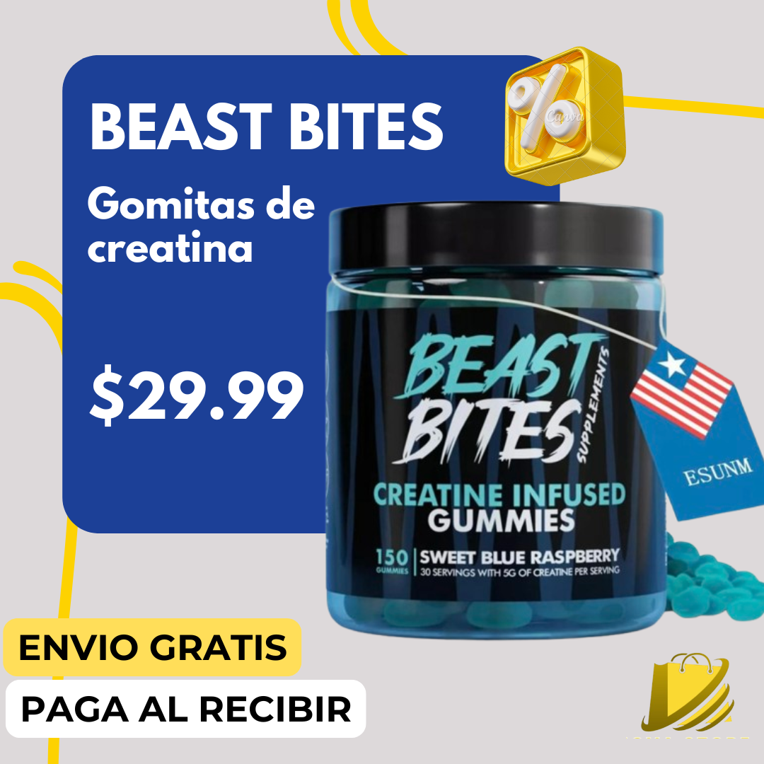 GOMITAS DE CREATINA BEAST BITES (120 unidades)🔥 (PROMO 2X $39.99)🎁